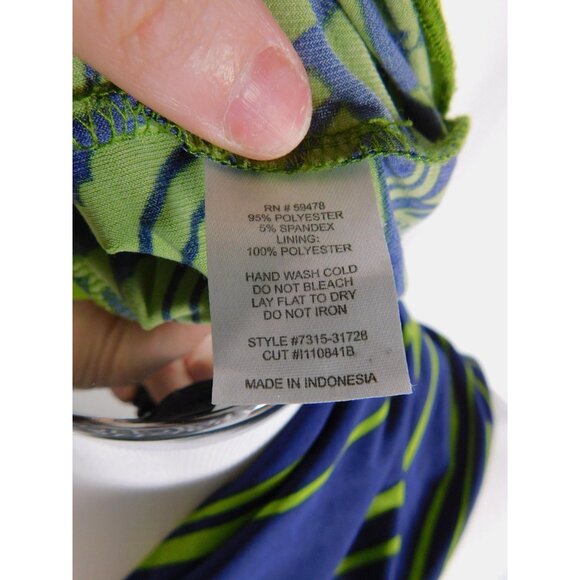 Carole Little Blue Green Halter Maxi Dress 4 - Beaded Neckline - Excellent - Picture 12 of 12